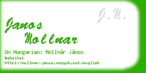 janos mollnar business card